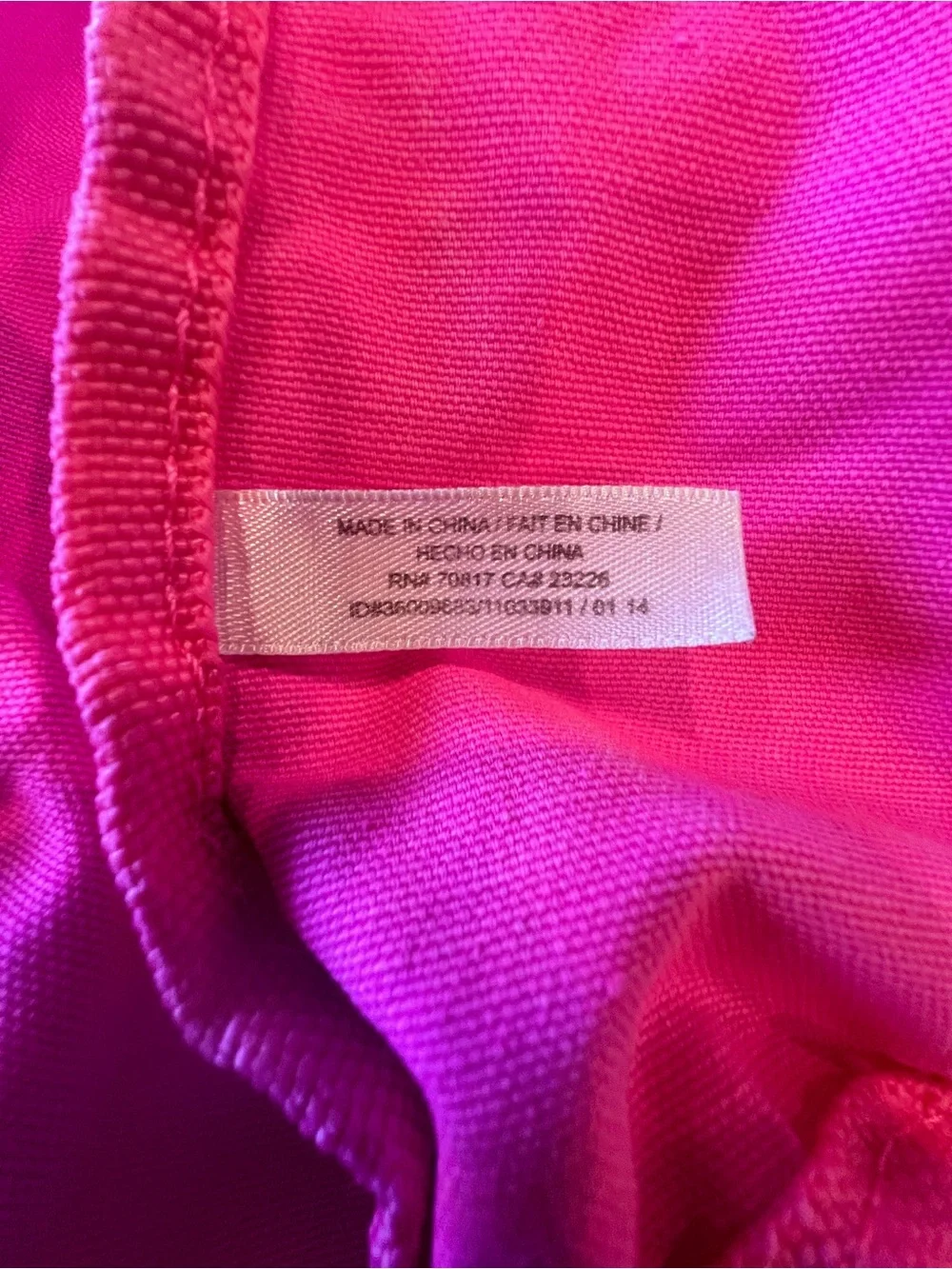 Victoria’s Secret PINK Large Canvas Tote Bag black palm tree leaf pattern